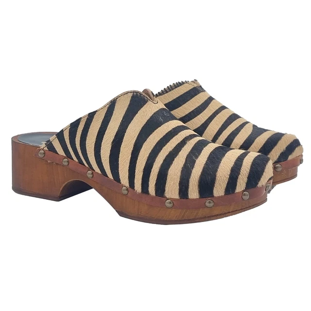 Mule Suédois Partie Supérieure Imprimé " Effet Zebrine " Talon 4 CM -