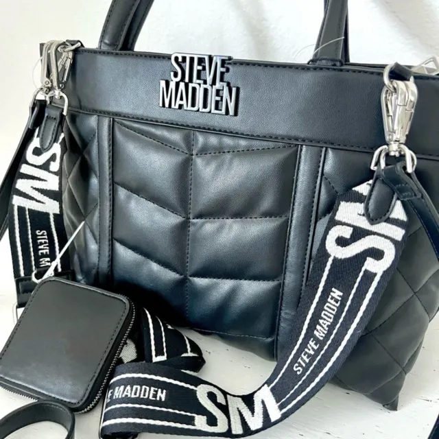 Steve Madden Belia Satchel Crossbody Bag-Black-NEW!