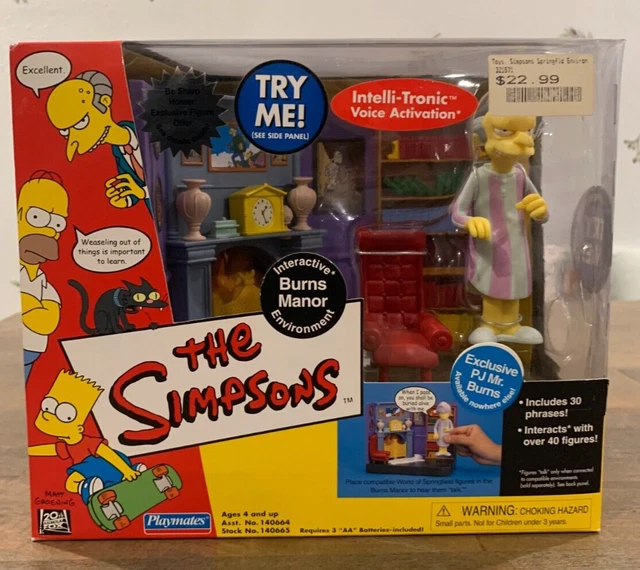 THE SIMPSONS BURNS Manor Interactive Playset with Mr Burns PJ