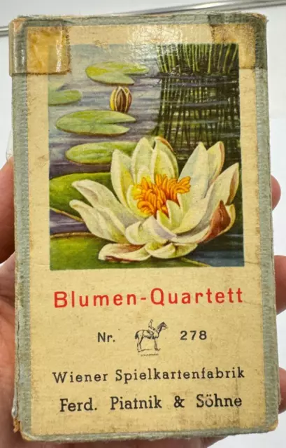 Blumen-Quartett Nr. 278 Piatnik & Söhne 40 Karten Original alt antik vintage