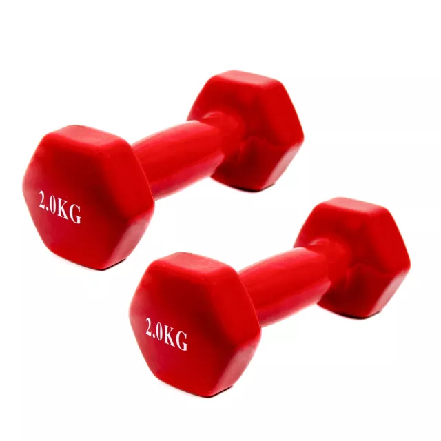 GE 2x Mancuernas pesas de 1,5kg de acero cubierta en vinilo suave y  antideslizante ejercicio gimnasia musculación par de mancuernas