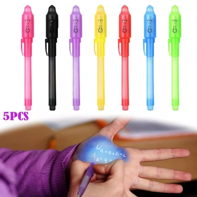 Fun Gift Kids Drawing Magic UV Light Pen Invisible Ink Pen Secrect Message Pen