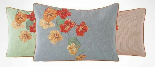 Funda de almohada Iosis Yves Delorme 12x18 tapiz francés gris flor tropical