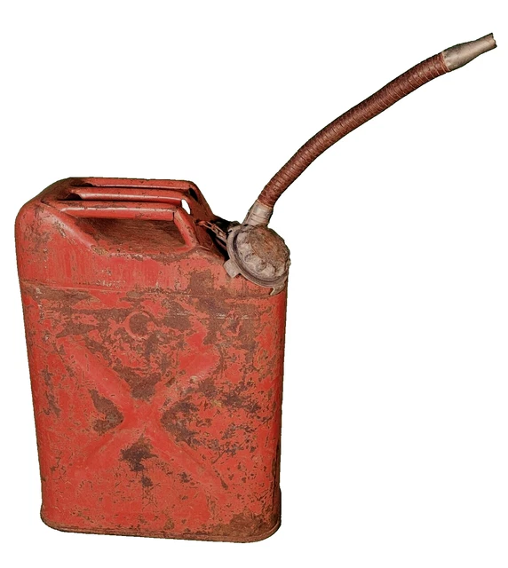 VINTAGE MILITARY RED Metal 5 Jerry Can USMC with Spout plus cap 69.49