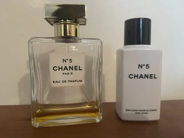vintage chanel no 5 Edp 100ml Bottle About 10ml Left And Body Lotion 100ml