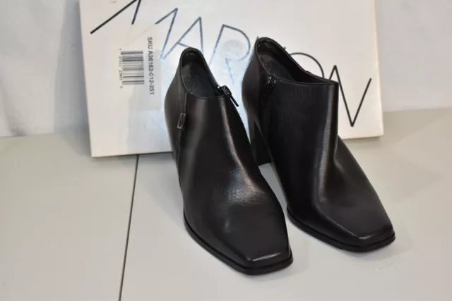 Markon Ankle Boots Black Leather Size 9 W Women's New