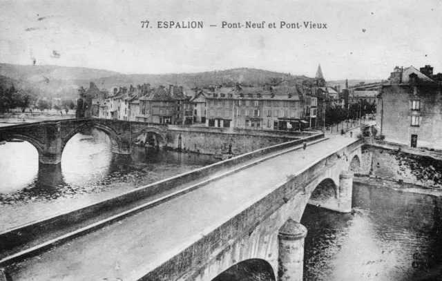 CPA Espalion (12) Pont neuf et pont Vieux