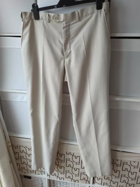 Pantaloni da uomo M&S Tailored Fit pietra leggera 36 W 29 piega gamba anteriore