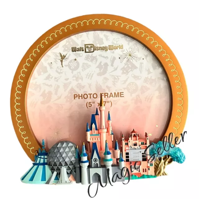 2024 Walt Disney World 4 Parks Magic Kingdom Epcot Hollywood AK Photo Frame 5x7