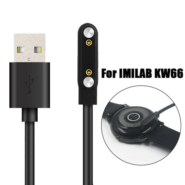 System-S USB 2.0 Ladekabel Für Xiaomi IMILAB KW66 Smartwatch – Schwarz, 1m, Magnetisch
