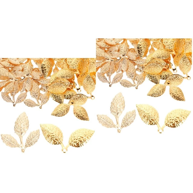 200 Pcs Jewelry Making Charms Leaf Pendant Jewelry Accessories Vintage