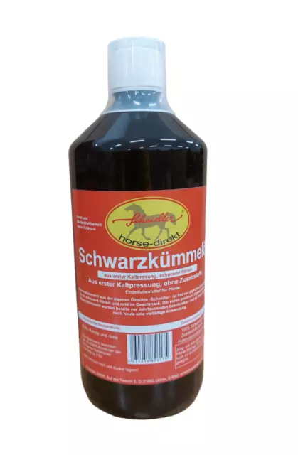 Schwarzkümmelöl 1 Liter Flasche  für Hunde, Pferde