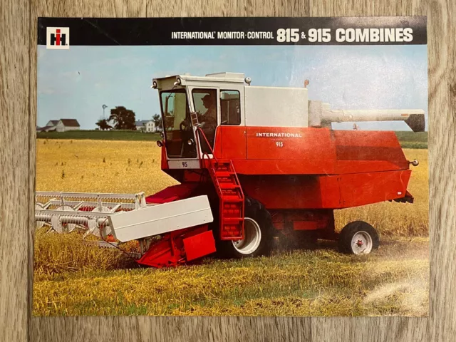 International Harvester Monitor-Control 815 915 Combine Brochure Vintage 4 Pages