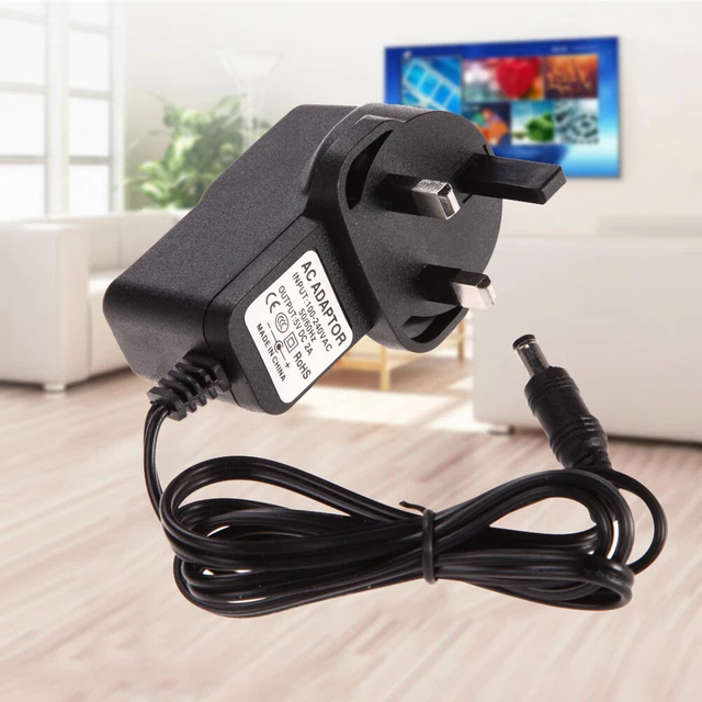 Adattatore CA 100-240 V caricabatterie convertitore spina Regno Unito adattatore 5,5 x 2,5 mm a DC 5 V 2A