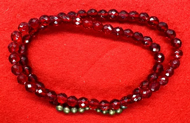 Faceted Red Glass Trade Beads