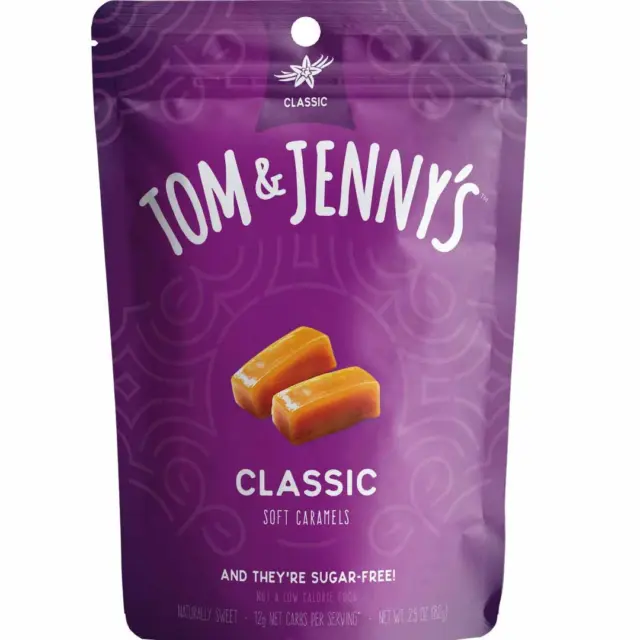 Tom & Jenny'S Sugar Free Candy (Soft Caramel) with Sea Salt and Vanilla - Low Ne