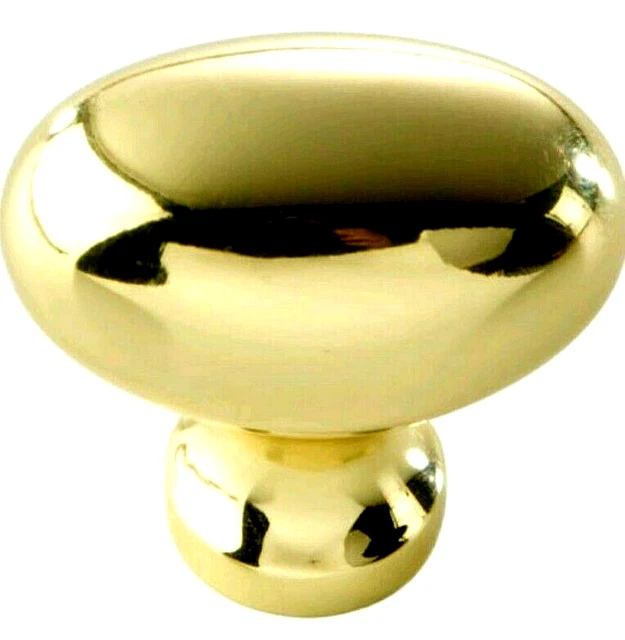 Hickory Hardware Williamsburg P3054-PB Polished Brass Oval Cabinet Drawer Knob