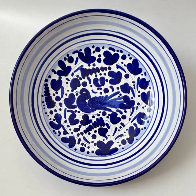 Labor Deruta Italy Arabesco Blue 8” Majolica Pasta Soup Bowl *EUC*VINTAGE*