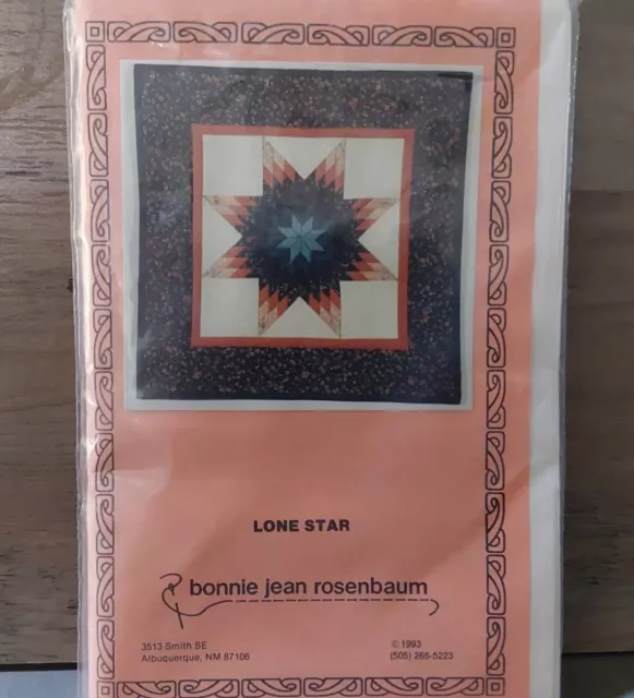 Lone Star Quilt Pattern Bonnie Jean Rosenbaum 1993 10 Stars Quilt Size 16x16 FPP