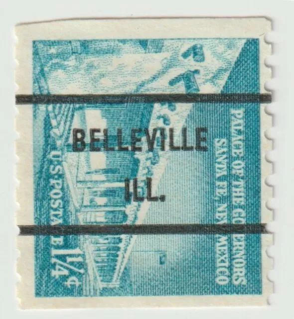 1954-1973 USA - Santa Fe, NM - 1 1/4 Cent Stamp - Precancel "BELLEVILLE, ILL."