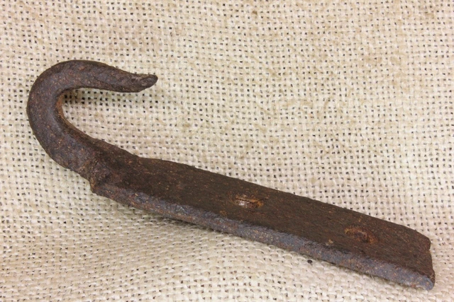 Old Hanger Hook Barn Find Smoke house Vintage 1800s Hearth Blacksmith Iron Rusty 4