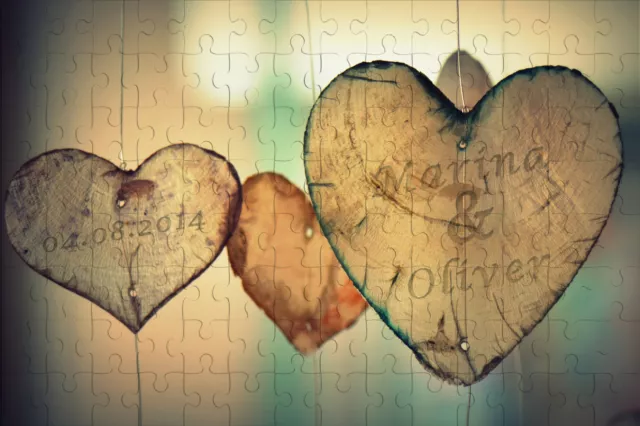 ♥ Personalisiertes FOTOPUZZLE mit Namen Datum GESCHENKIDEE VALENTINSTAG Liebe ♥