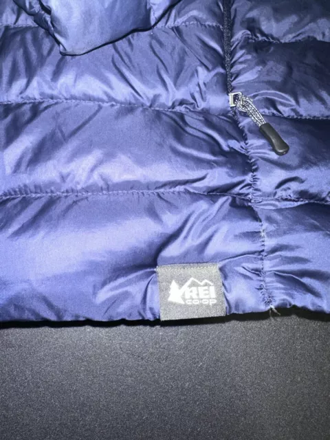 REI CO-OP DOWN Jacket Mens XL Goose Feather Quilted Puffer Zip Blue 80% ...
