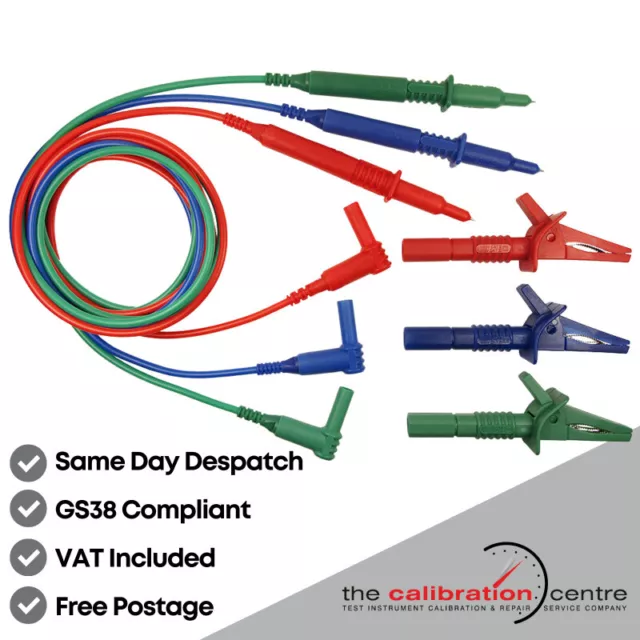 Replacement 3 Wire TEST LEADS FIT FLUKE 1651 1652 1653 1664 Multifunction Tester