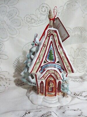 Blue Sky Holiday Collection Winters Woodland Church Chapel EUC w/ Tag