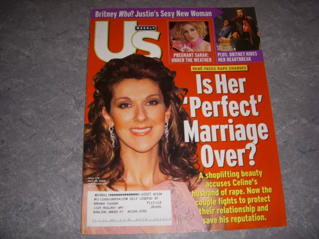 US Magazine, APRIL 22, 2002 CELINE DION Cover, BRITNEY SPEARS, JUSTIN TIMBERLAKE