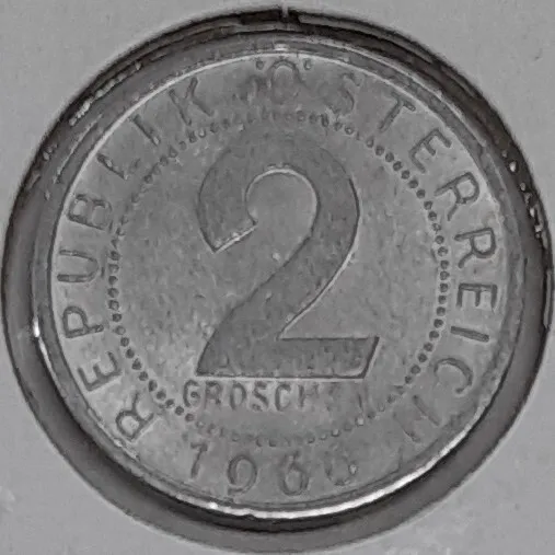 1966 Austria 2 Groschen Uncirculated Coin