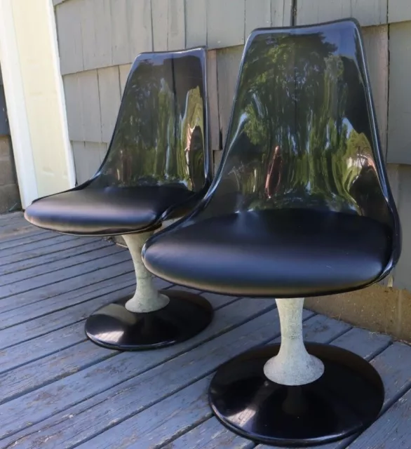 Nice Rare Pair Vintage MCM Mid Century Modern Chromecraft Smoke Lucite Chairs US