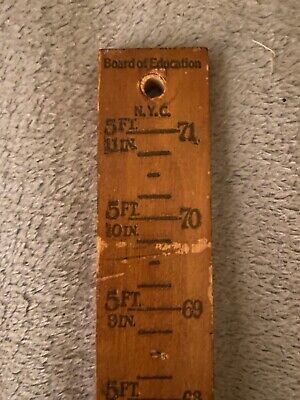 N.Y.C. VINTAGE  36" Wooden 1920's student measuring ruler Board of Education