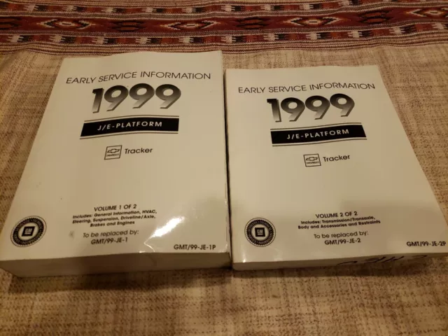 Oem 1999 Chevy Tracker Factory Service Shop Repair Manual 2 Volume Set Free Ship