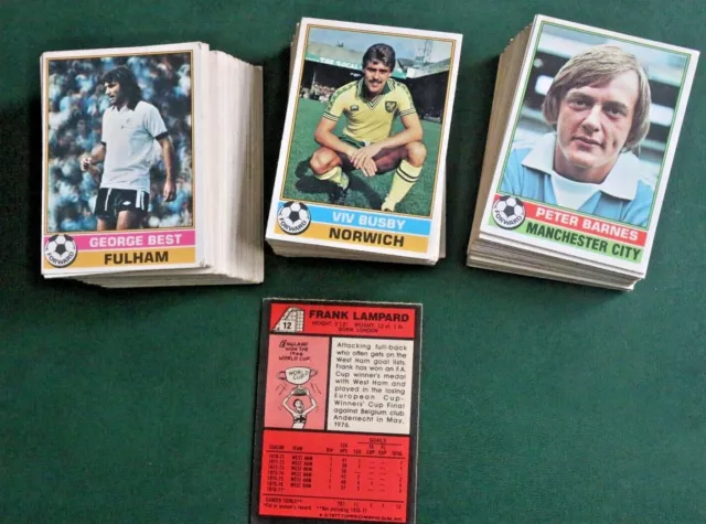 330 Footballers ,Red Back 1977, Topps Trade Cards, Vgc  Pick Your Cards, L1