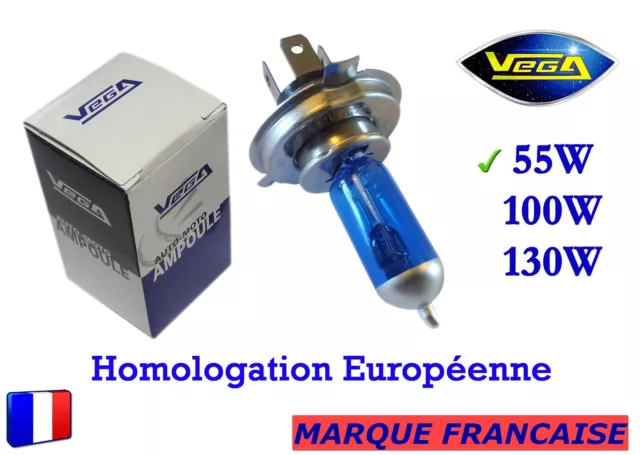 ► Ampoule Xénon VEGA® "DAY LIGHT" Marque Française H4 55W 5000K Auto Phare ◄