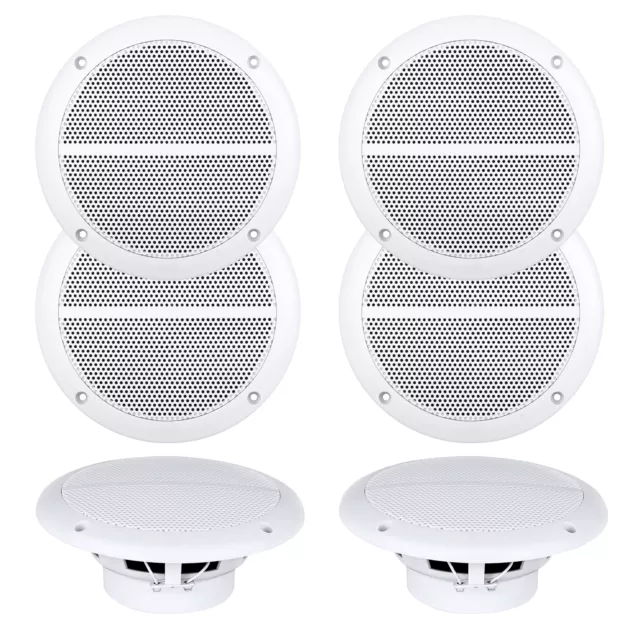 6 X Enrock Marine Dual 6.5" Weather Resistant Full Range Speakers 250 Watts