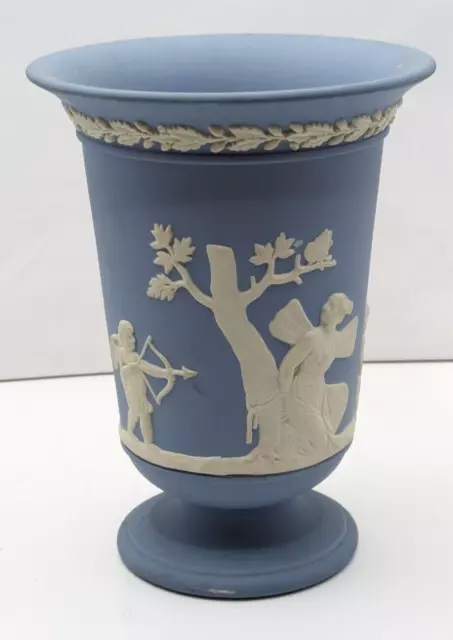 Wedgwood Blue Jasper Ware Vase, Eng. 13 Cm High