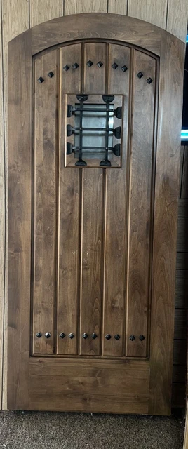 Teak 2" arched exterior door solid wood story book castle