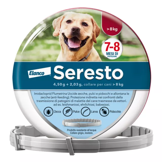 SERESTO CANE Oltre 8 kg ⇢ Collare Antiparassitario per CANI Medio - Grandi