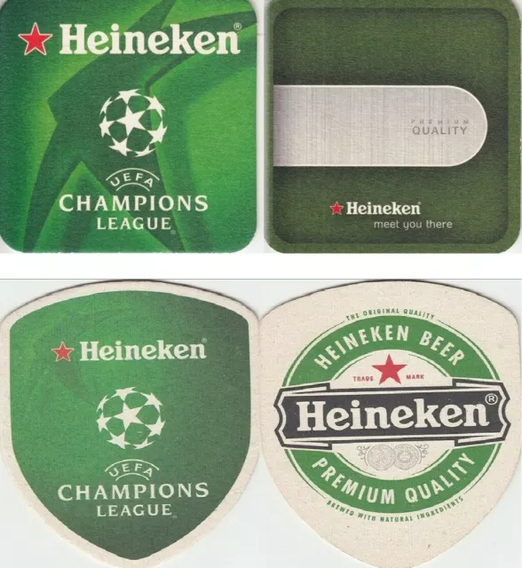 Original Heineken Uefa Champions League Souvenir Set Beer Coaster Very Nice