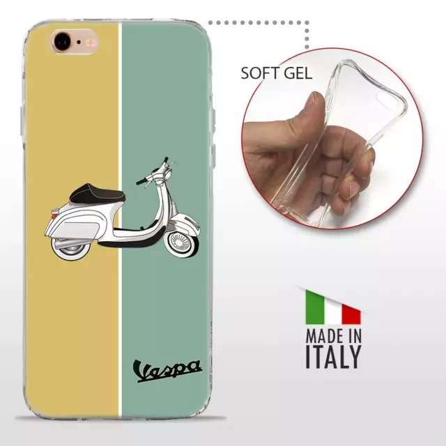 iPhone 6 6S TPU CASE COVER PROTETTIVA GEL TRASPARENTE VINTAGE Vespa Retro