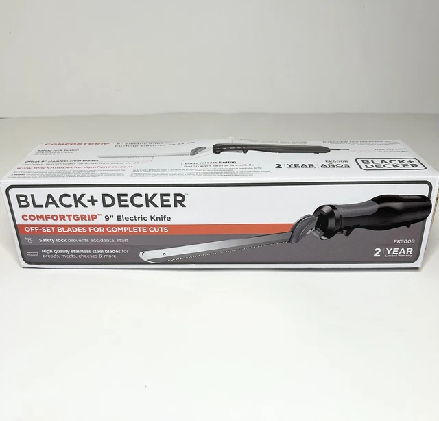 BLACK+DECKER EK500B STAINLESS Steel 9 Inch Electric Knife Offset Blades
