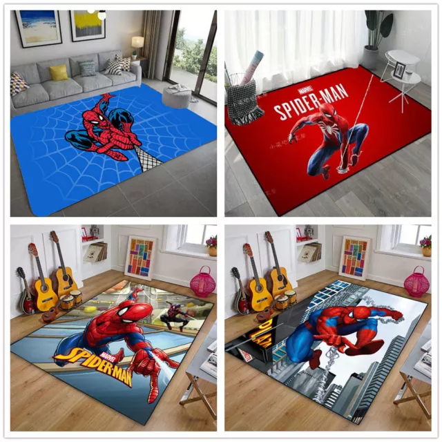 Kinder 3D Spiderman Teppich Schlafzimmer Fußmatten Türmatte Jungen Bodenmatte