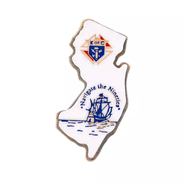 VTG New Jersey Knights Of Columbus Lapel Hat Pin K of C Navigate The Nineties