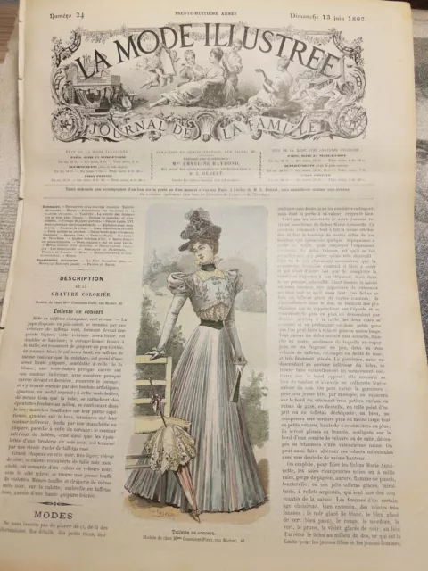 Magazine Antique 1897 Rétro Rare Illustration De Mode Féminine Magazine...