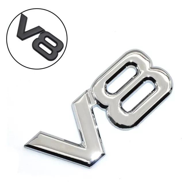 Autocollant logo chrome argent métal V8 moteur de voiture pour libérer la bêt