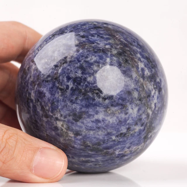 480g70mm Large Natural Blue Sodalite Quartz Crystal Sphere Healing Ball Chakra