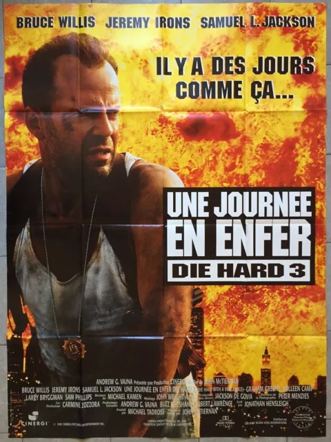 Affiche UNE JOURNEE EN ENFER Die Hard 3 BRUCE WILLIS Jeremy Irons 120x160cm