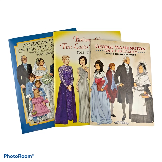 LOT OF 3 Tom Tierney Paper Doll Books American History £7.74
